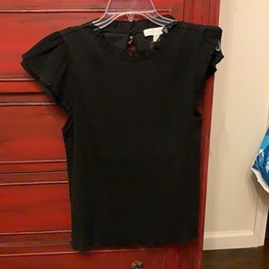 Black Ruffle Sleeve Shirt